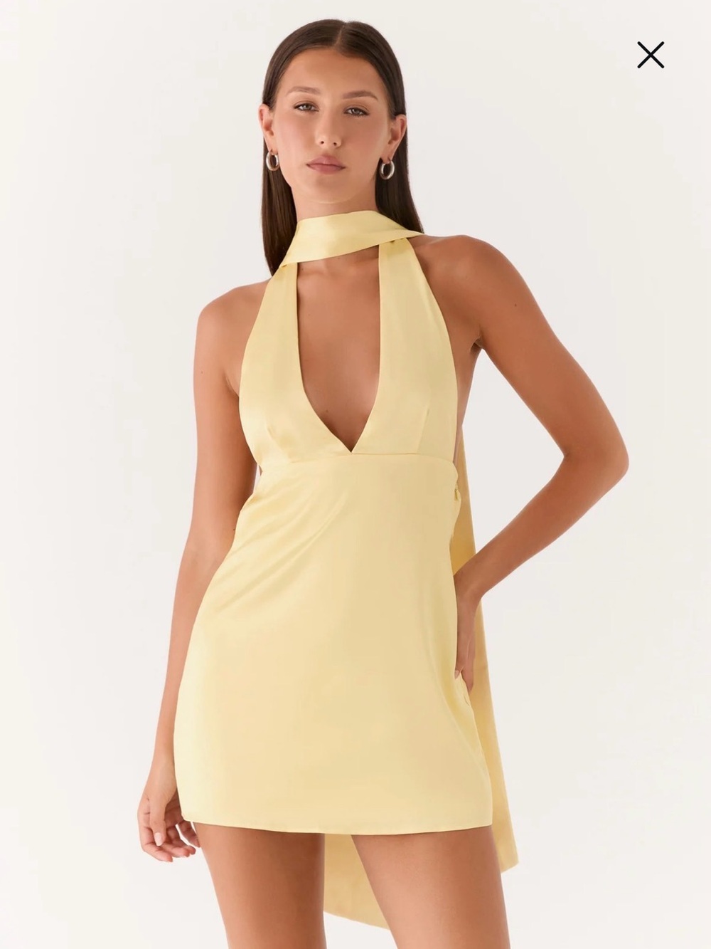 Alicia Satin Halter Mini Dress